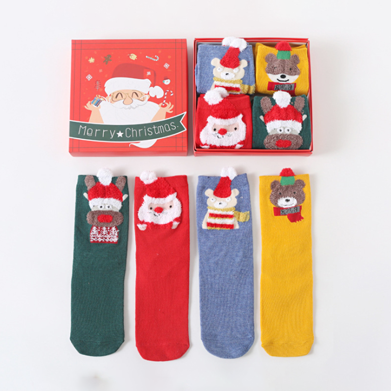 Cartoon Socks Christmas Boxed