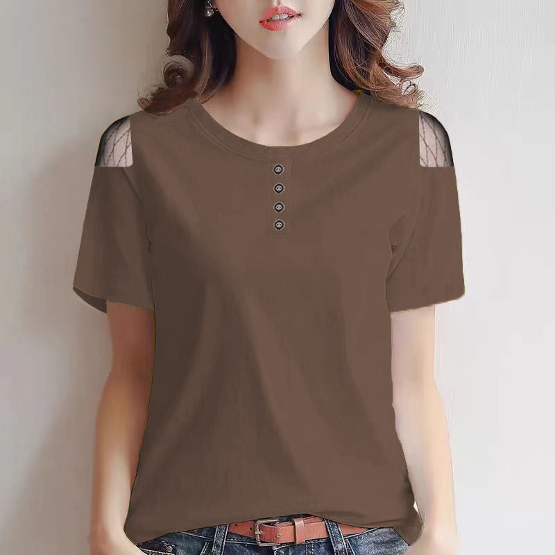 Gauze Cutout T-shirt