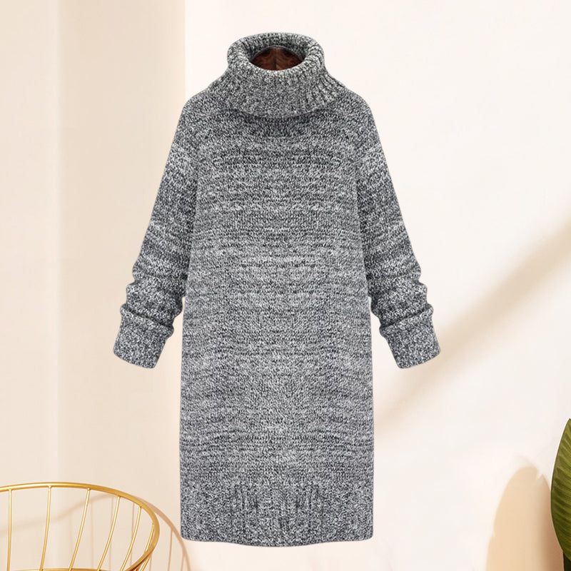 Turtleneck Mid-Length Knit Dress