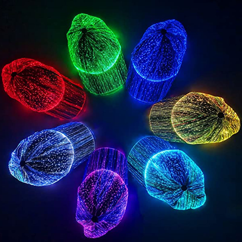 Fluorescent Fiber Optic Baseball Cap