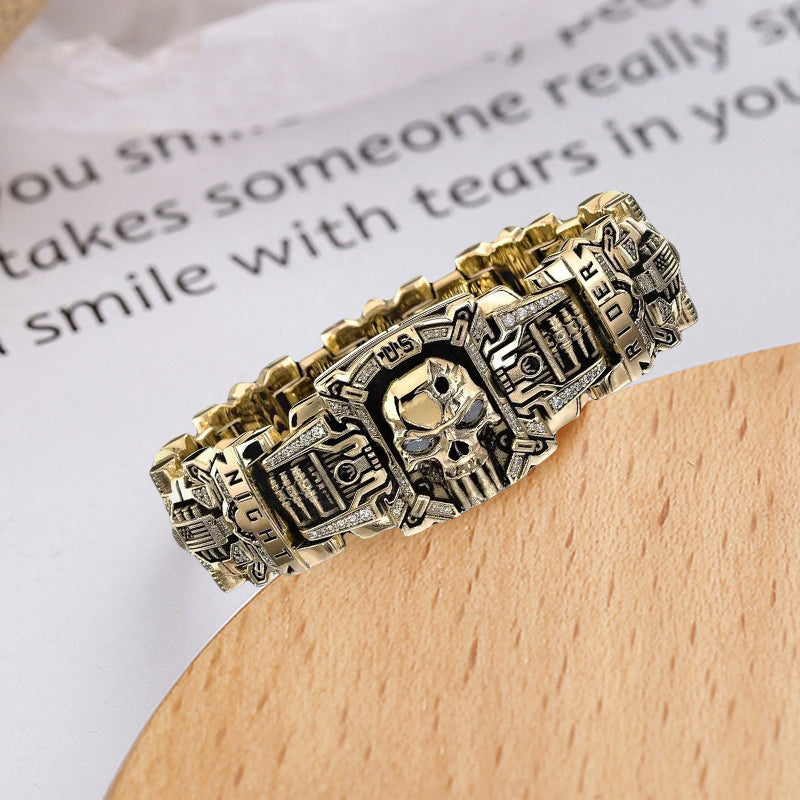 Trendy Punk Skull Bullet Ring