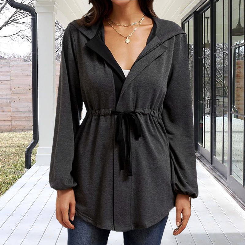 Belted Balloon Sleeve Jacket