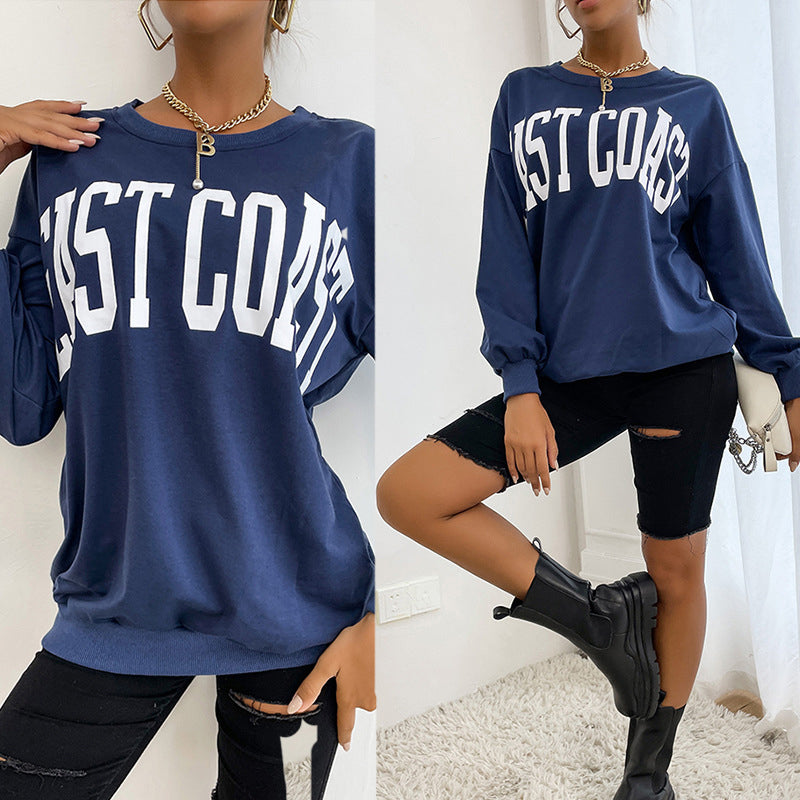 Crew Neck Letter Sweatshirt