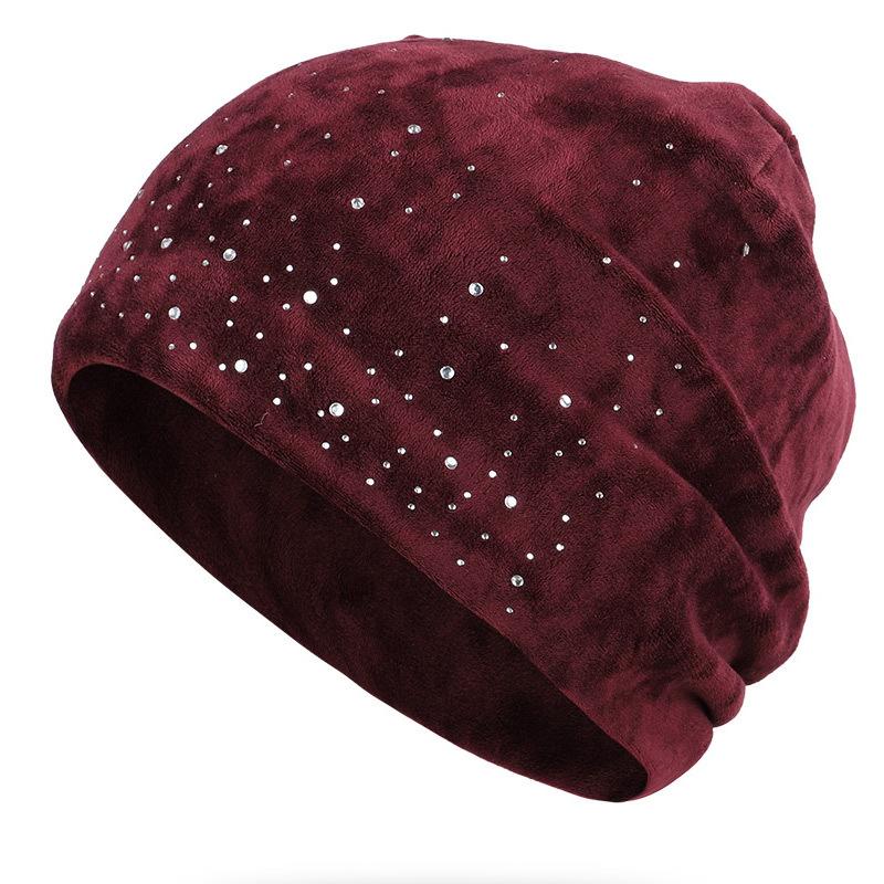 Soft winter slouchy beanie with rhinestones