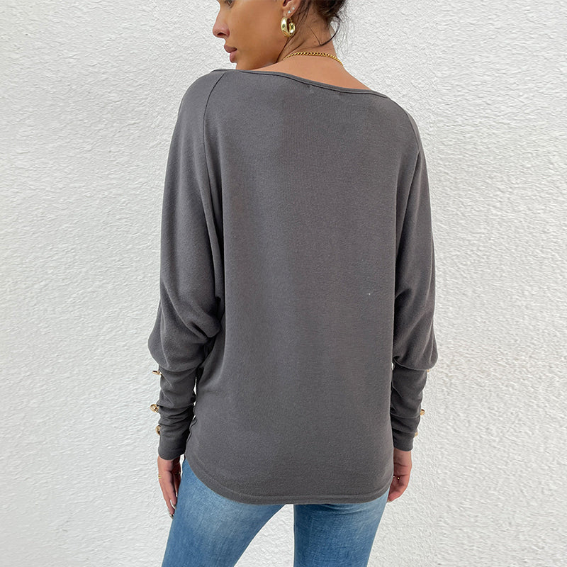 Women's Solid Casual Crewneck Sweatshirts