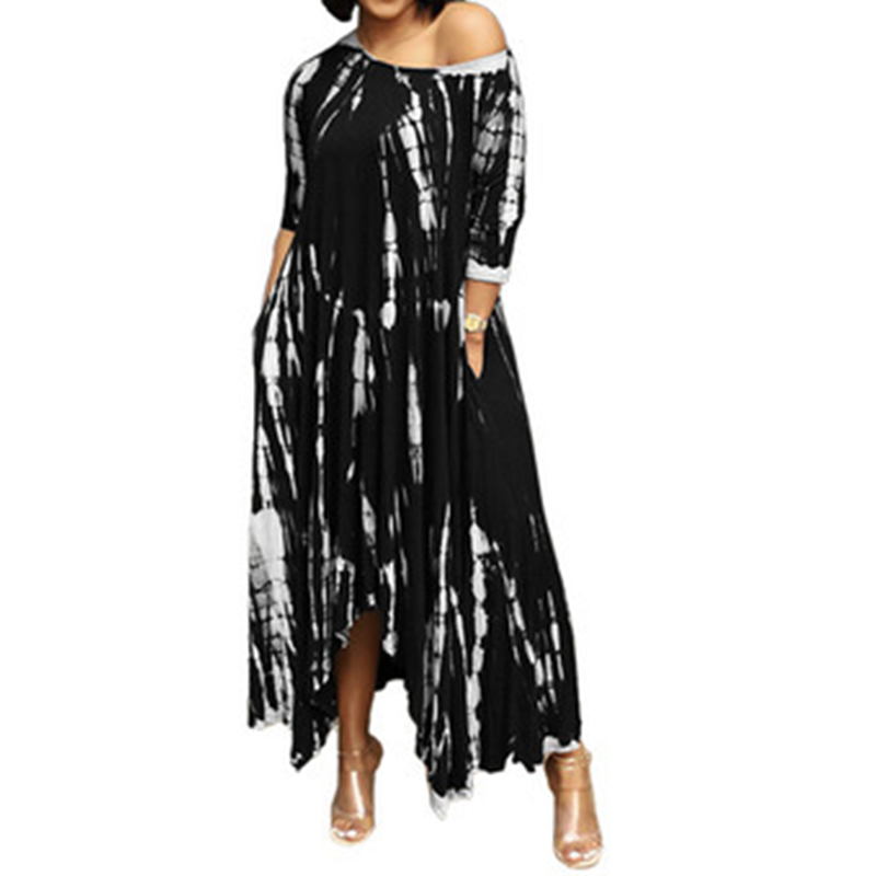 Irregular Dress withTtie-dye Print