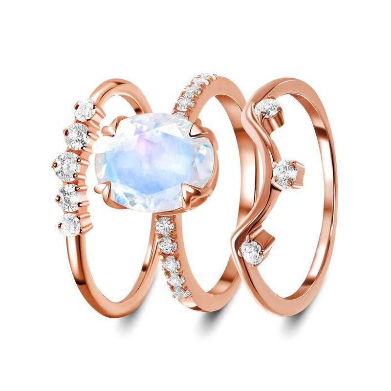 Layered Moonstone Ring