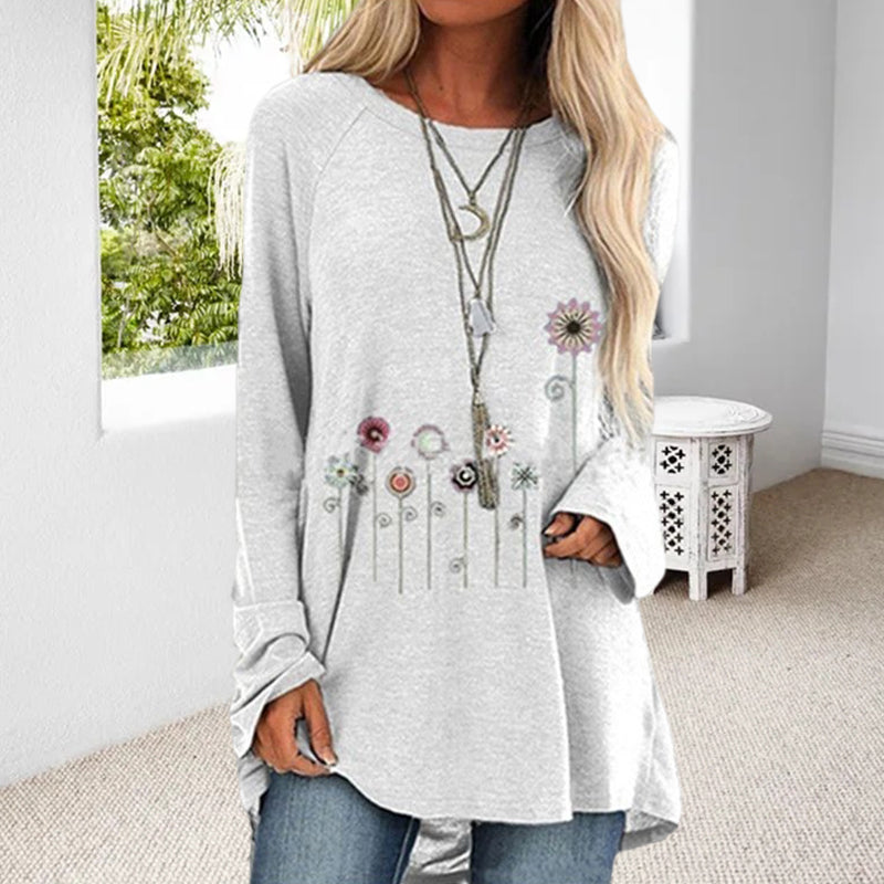 Floral Print Long-sleeve T-shirt