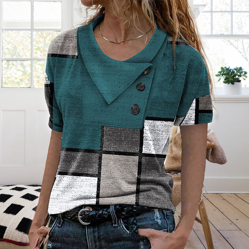 Comfy Short Sleeve Print Top