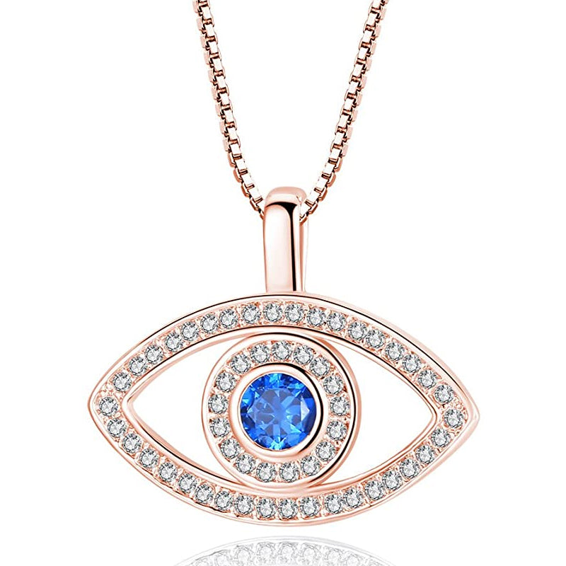 Evil Eye Crystal Silver Plated Necklace