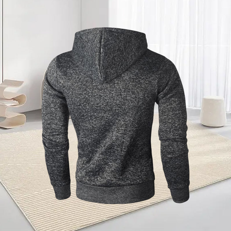 Men's Fleece Hooded Pullover Slim Sweater