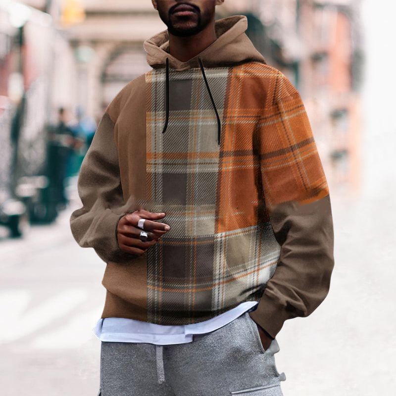 Round Neck Botanical Print Hoodie Sweatshirt