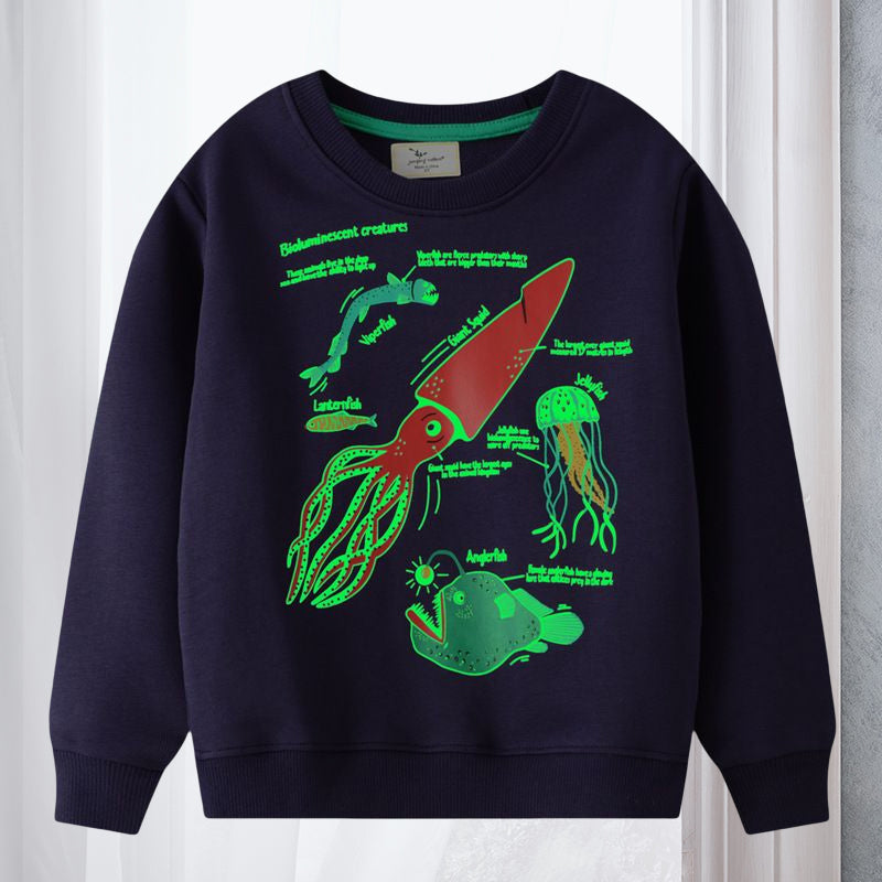 Luminous Round Neck Pullover Children's Sweatshirt