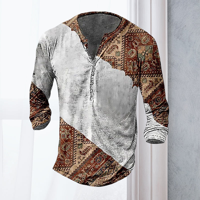 Long Sleeve Vintage Print T-Shirt