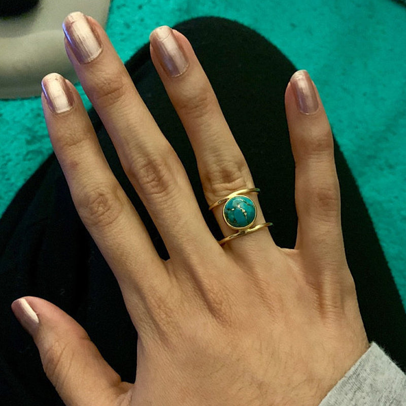 Natural Turquoise Gold Ring
