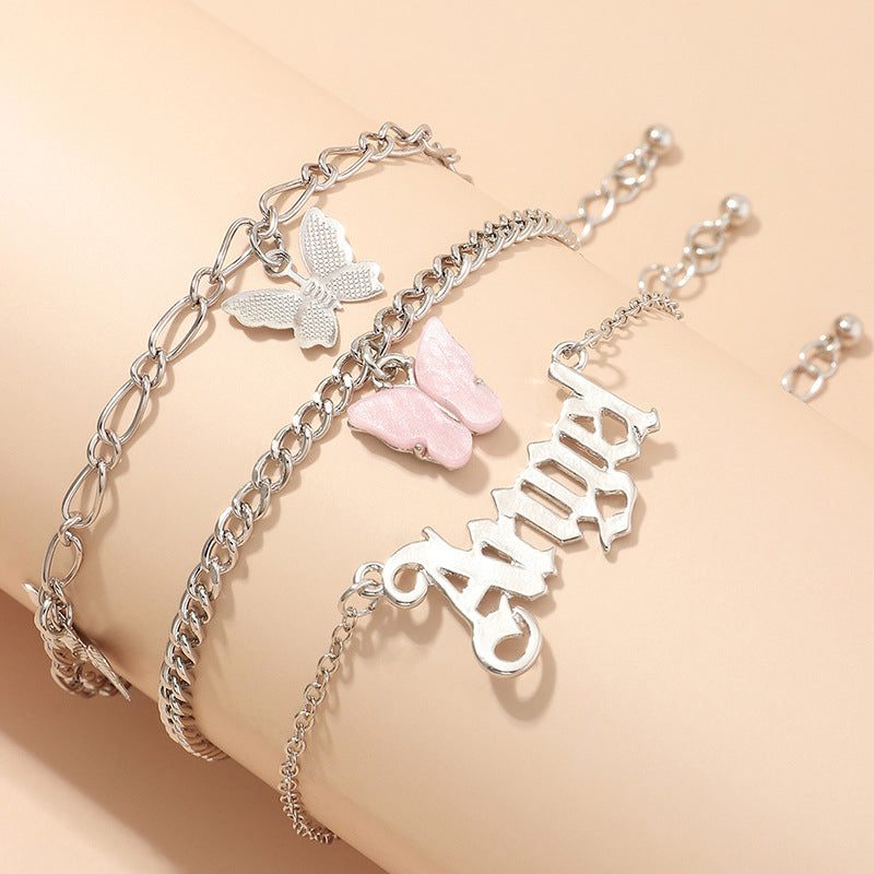Angel Butterfly Anklet 3 Piece Set