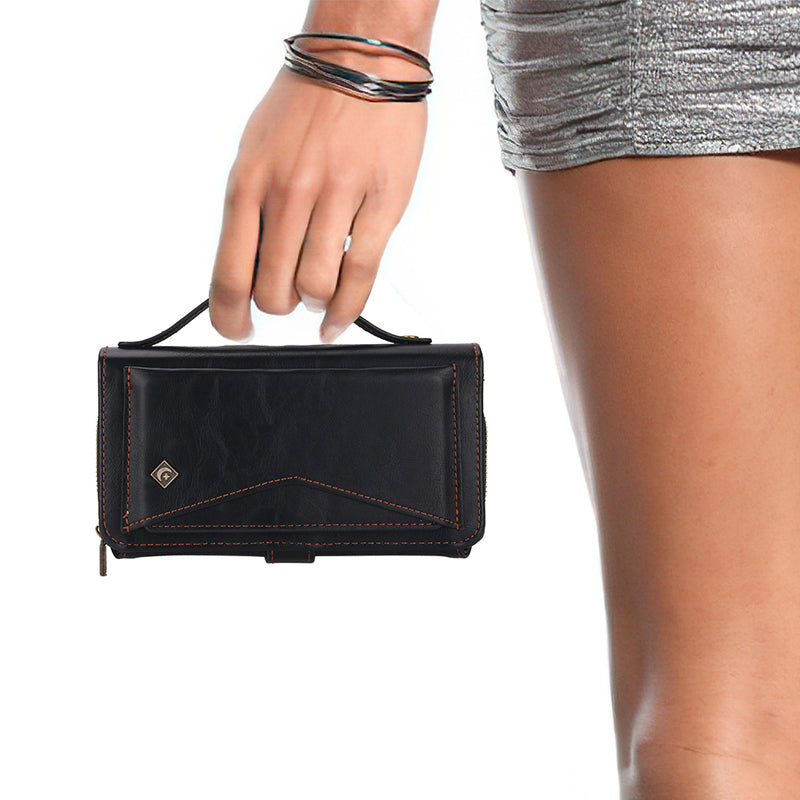 3-In-1 Retro Tri-Fold Wristlet Phone Bag