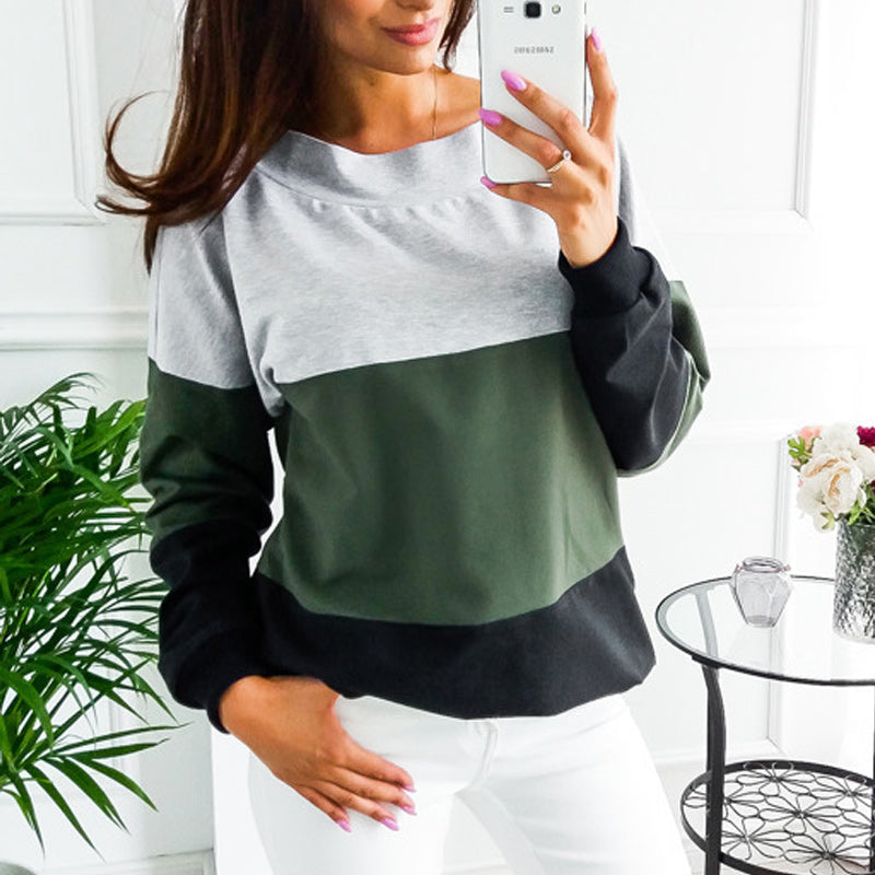 Contrast Panel Crew Neck Sweatshirt