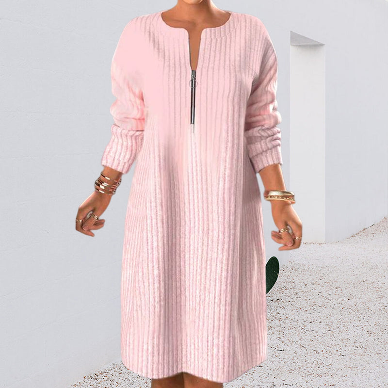 Unicolor Dress with Zipper