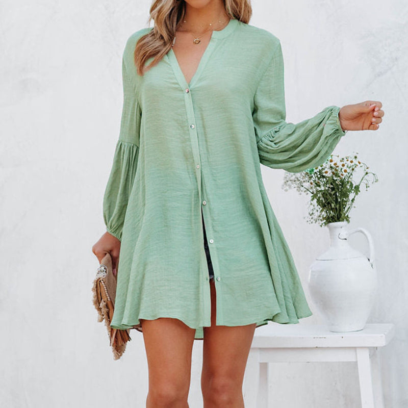 Solid Panel Button-Up Shirt