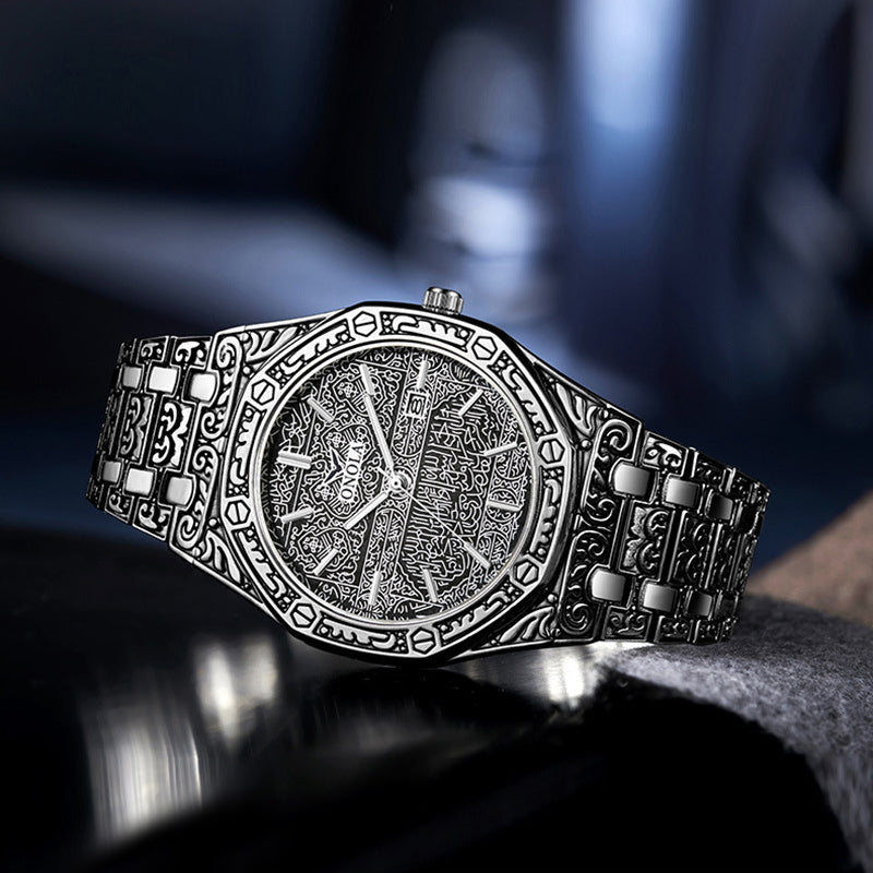 Vintage Engraved Men's Watch
