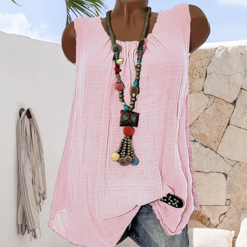Comfortable Casual Round Neck Sleeveless T-Shirt