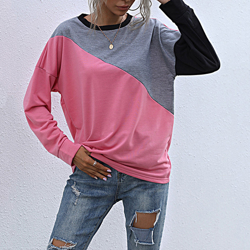 Paneled Crewneck Contrast Sweatshirt