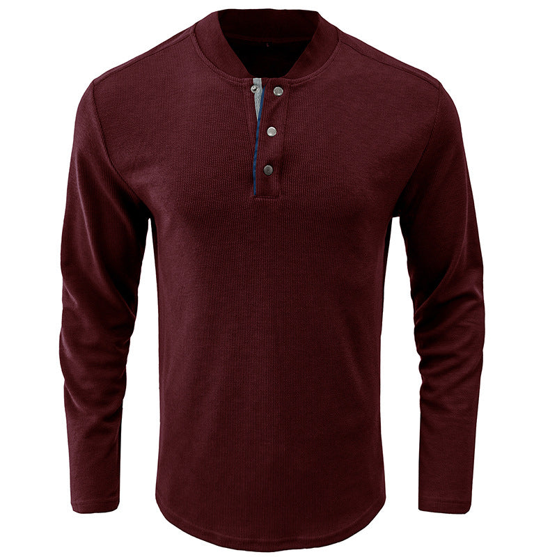 Henry Collar Button T-Shirt