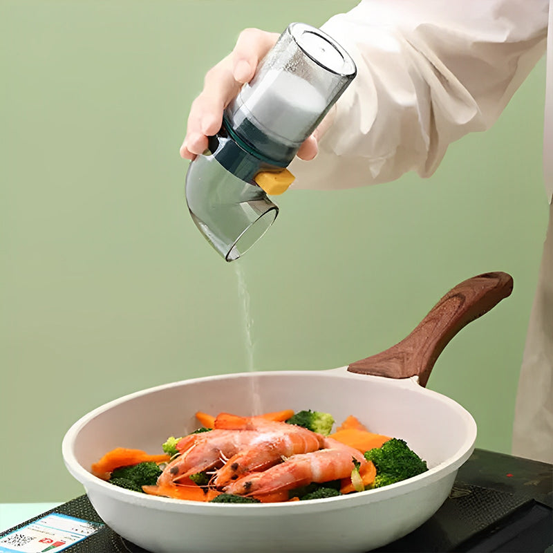 Arc press quantitative salt bottle