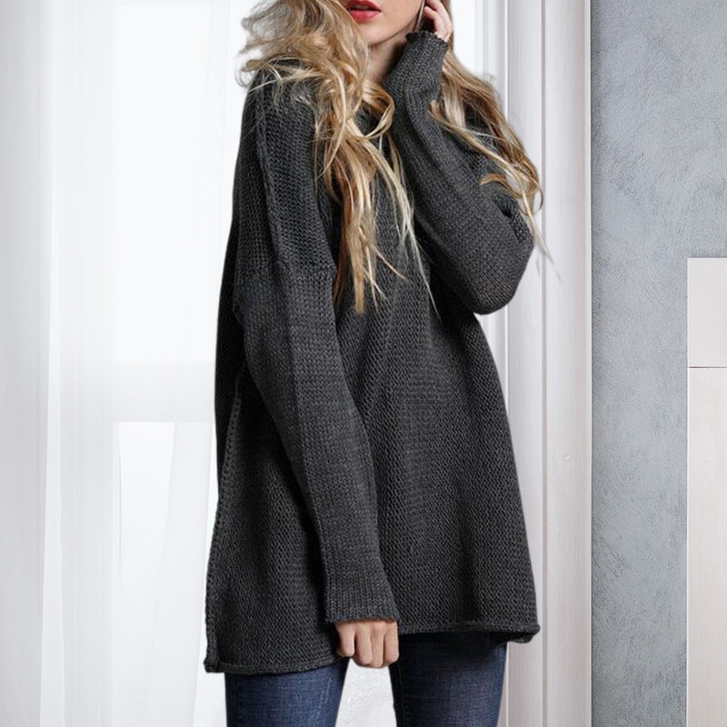 Turtleneck Long Solid Sweater
