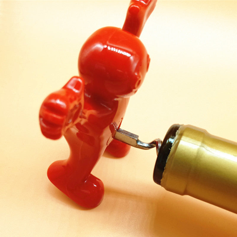 Happy Man Corkscrew - Bottle Opener, & Wine Stopper