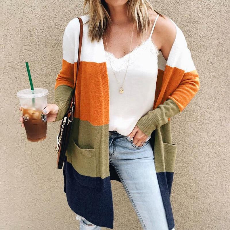 Contrast Cardigan Sweater