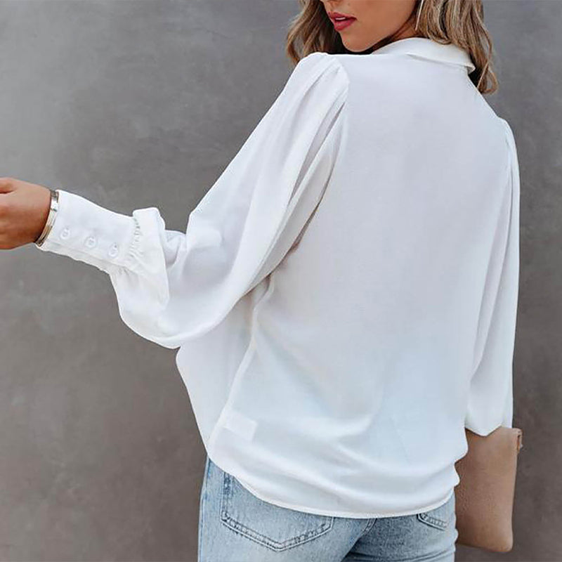 Balloon Sleeve Pleated Shirt
