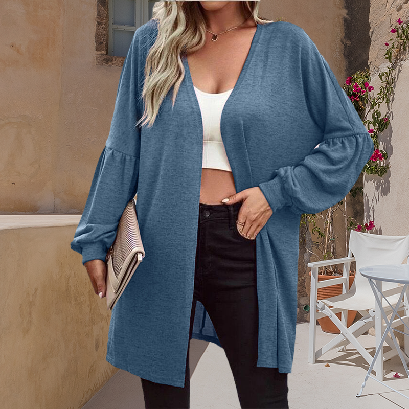 Solid Color Long Sleeve Cardigan