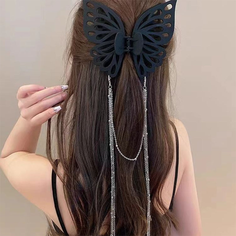 Butterfly Cutout Tassel Large Hair Clip