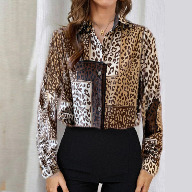 Long Sleeve Leopard Print Shirt