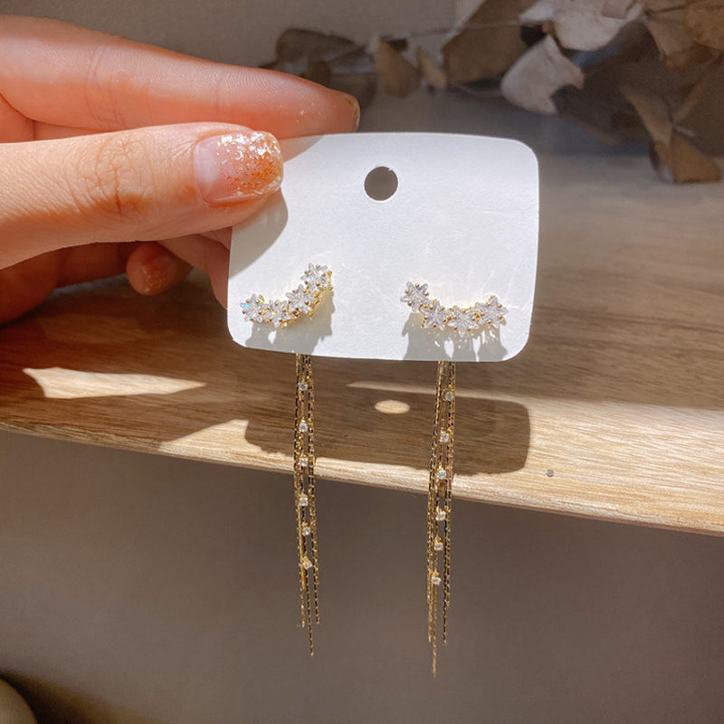 Four Star Tassel Earrings