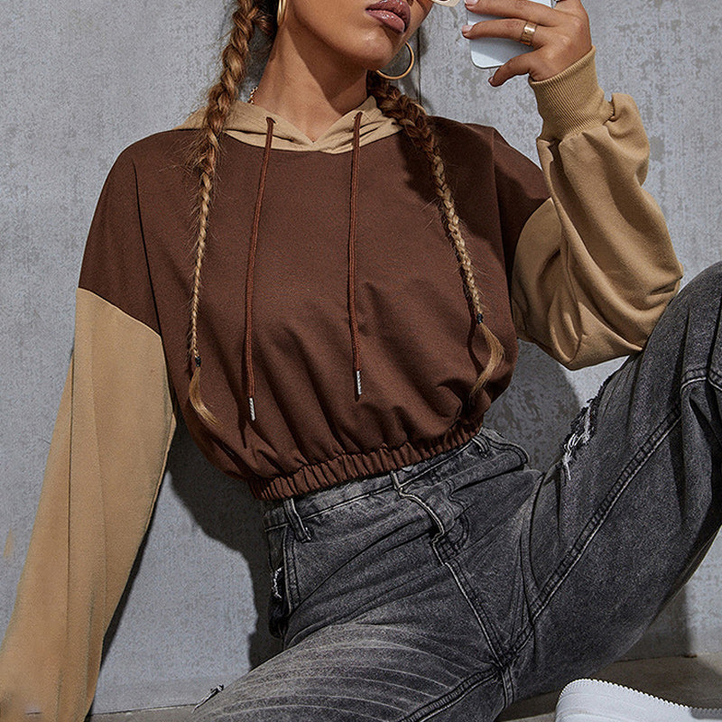 Cropped Casual Sports Hoodie