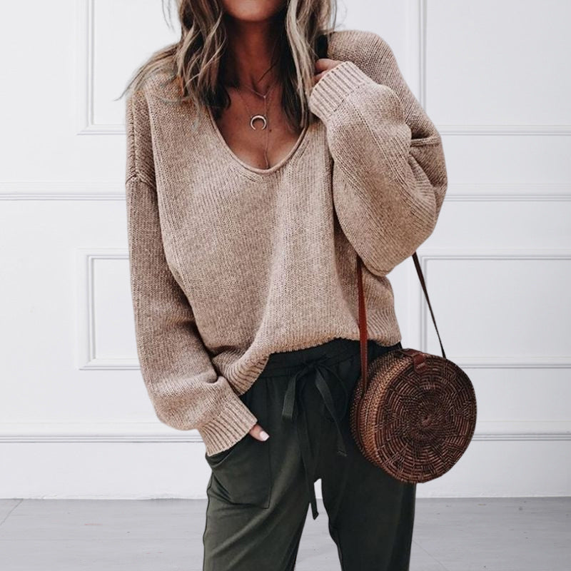 V Neck Long Sleeve Sweater