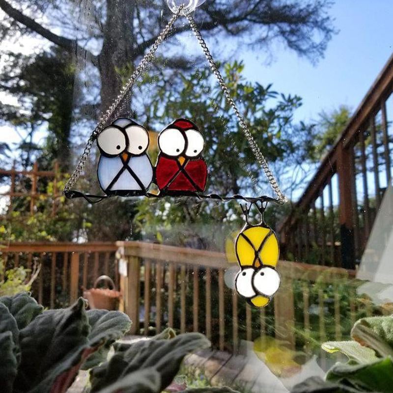 Owl Glass Window Hangings