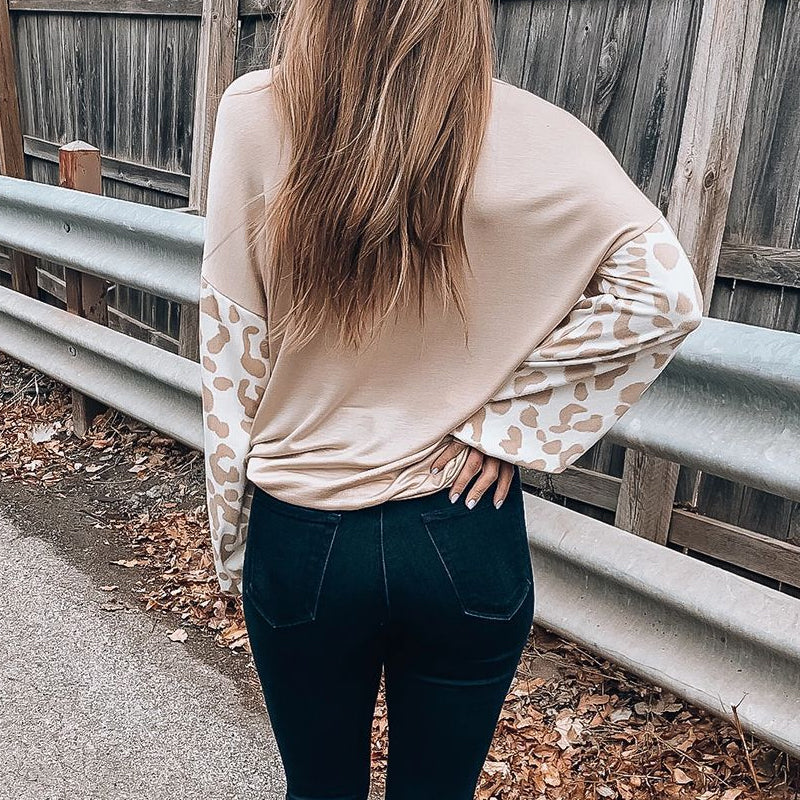 CROSSED LEOPARD PRINT T-SHIRT