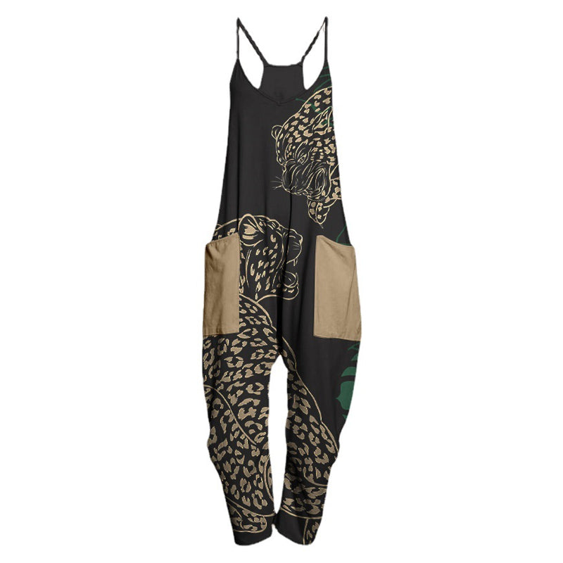 Casual Leaf Print Comfortable Jumpsuit