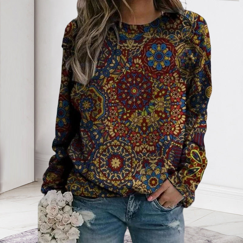 Printed Long-sleeved Crew-neck Sweatshirt