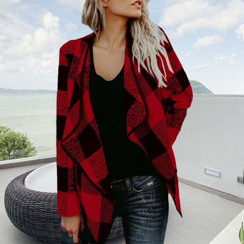 Plaid Lapel Wool Jacket