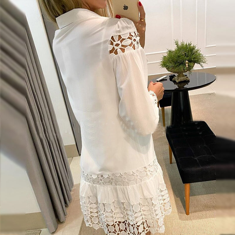 Women's Shirt Knee Length Dress