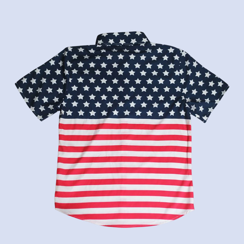 Men's American Patriotic Flag Polo Shirt