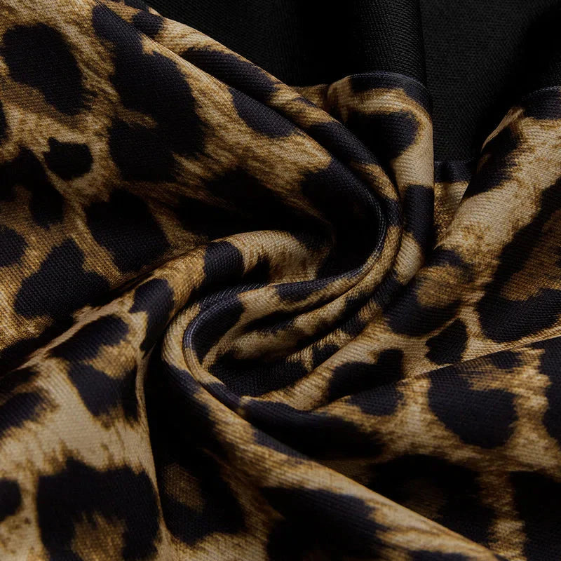 Leopard Print Lantern Sleeve Top