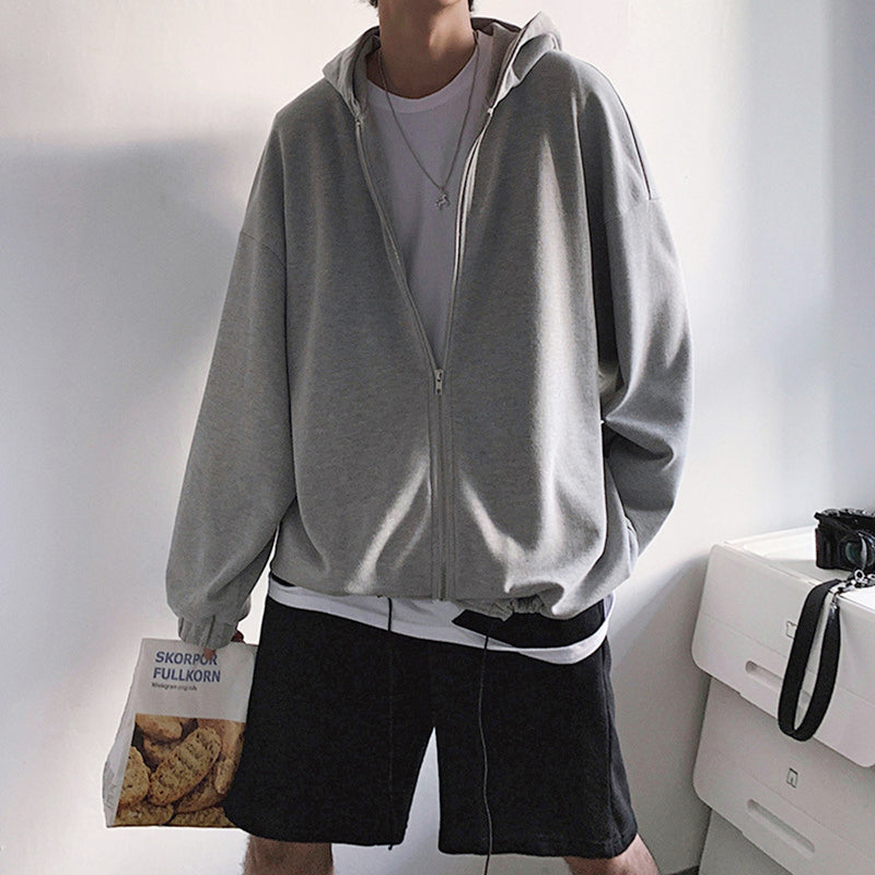 Men's hooded loose American hip hop style sports jacket