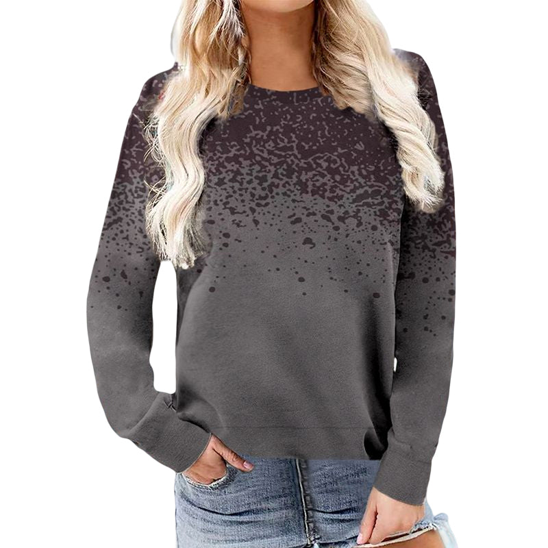 Crewneck Ink-dot Print Sweatshirt