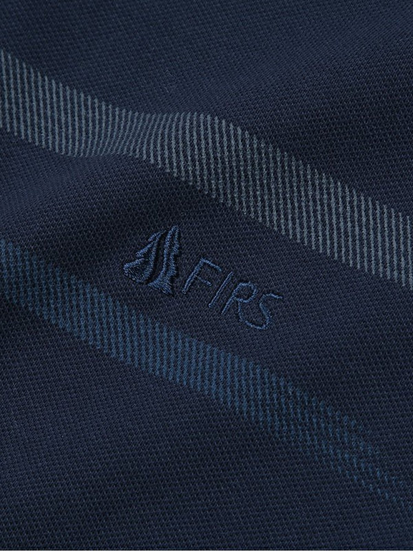 Men's Striped Long-Sleeve Casual Elastic Lapel Polo Shirt